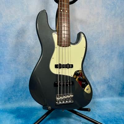 Fender MIJ Hybrid '60s Jazz Bass V 2020 Charcoal Frost Metallic image 2