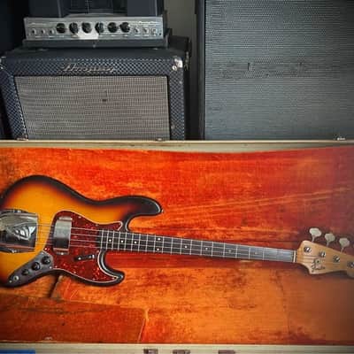 1963 Fender Jazz Bass In Sunburst Finish with Original Hard Case image 1