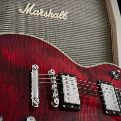 Gibson Custom Shop Les Paul 1968 Custom Fire Tiger Aus Erstbesitz, Flamed Top, nur 4,24kg, div. Upgrades! 2010 - Red Fire Tiger Flame image 14