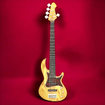Aria Pro II 313MKII/5-OPN Detroit 5-String Electric Bass Guitar â€“ Ash Body, Roasted Maple Neck, Bolt-On, Open Pore Natural Finish image 2