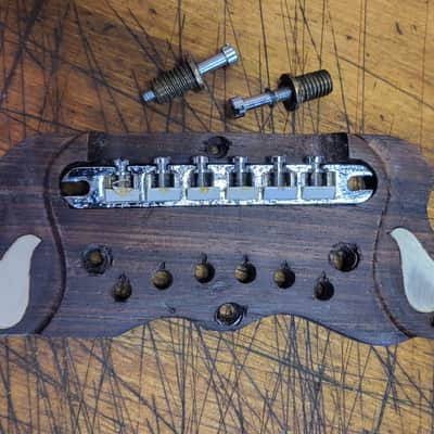 Ibanez Vintage RARE 1970's Ibanez Ventura J200 Style Jumbo Guitar Adjustable Bridge Tailpiece with studs Luthier Parts image 2