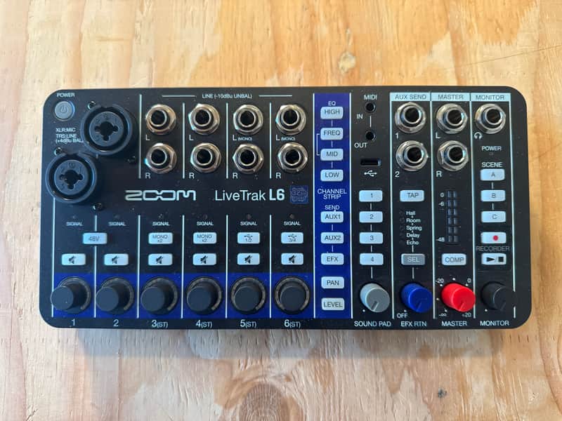 Zoom LiveTrak L6 6 Channel Digital Mixer / Recorder 2024 - Present - Black image 1