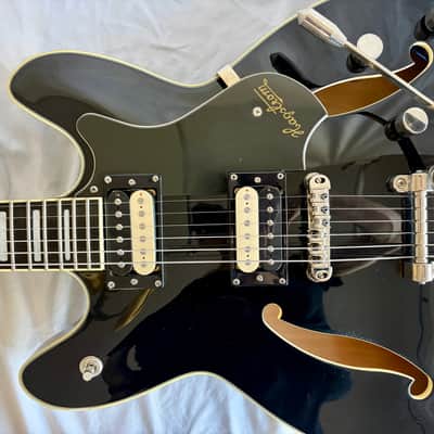 Hagstrom TREVIDLX-BLK Tremar Viking Deluxe Semi-Hollow with Tremolo 2010s - Gloss Black image 14