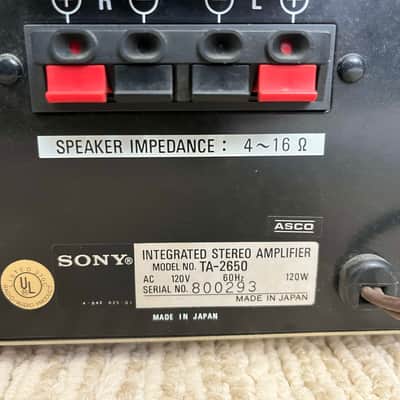 Sony integrated amplifier TA-2650 & ST-2950 Receiver vintage combo 1976 - Brushed aluminum & teak side panels image 6