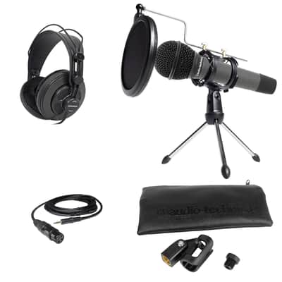 Audio Technica ATM510 PC Podcasting Podcast Bundle Microphone+Stand+Headphones image 1