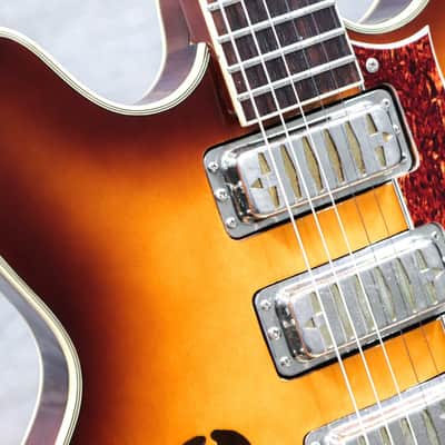 Eastwood Airline H78 Honeyburst Gold Foil Pickups Semi-Hollow El. Guitar w/Case image 5