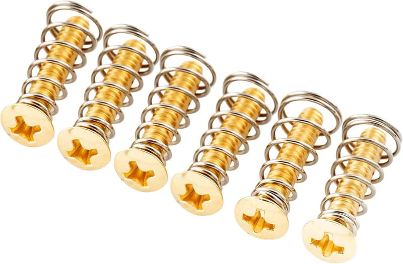 Ultra 4 Inch Steel Single Coil Pickup Mounting Screws and Springs Set for Strat Style Electric Guitar, Gold (Set of 6) image 1