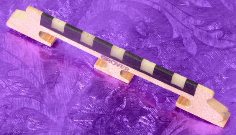 Grover "Short" 5 String Banjo Bridge '60s New Old Stock Maple & Ebony & Ivoroid image 1