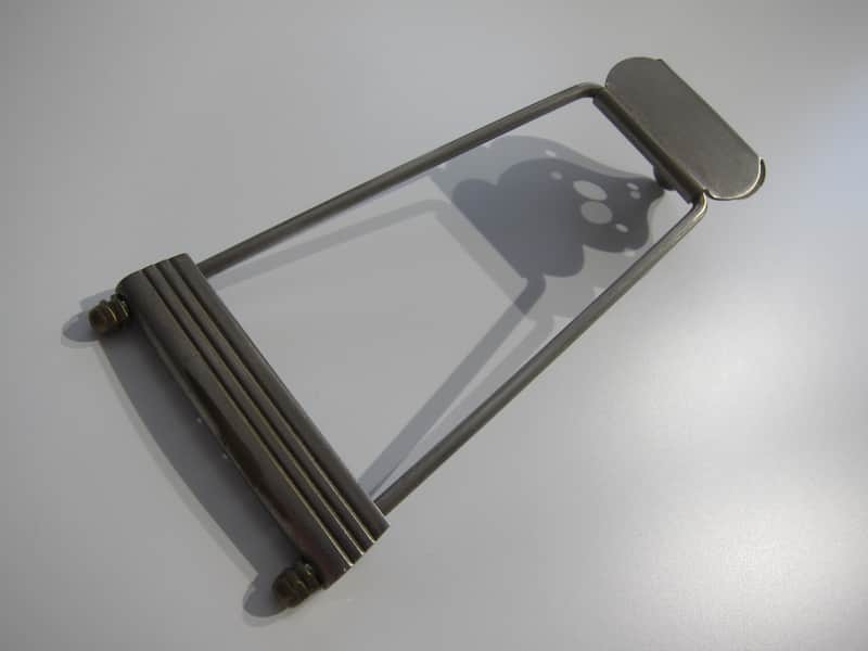 Gibson Epiphone National & Others Acoustic Archtop Guitar Tailpiece Authentic Vintage Part Made in Germany Circa-1940s-1960s-Nickel Silver image 1
