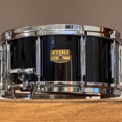 1980's Tama Artwood 6.5" x 14" Piano Black Lacquer Snare Drum image 1
