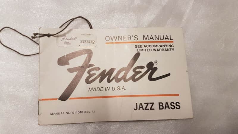 1977 Fender Jazz Bass Hang Tag image 1