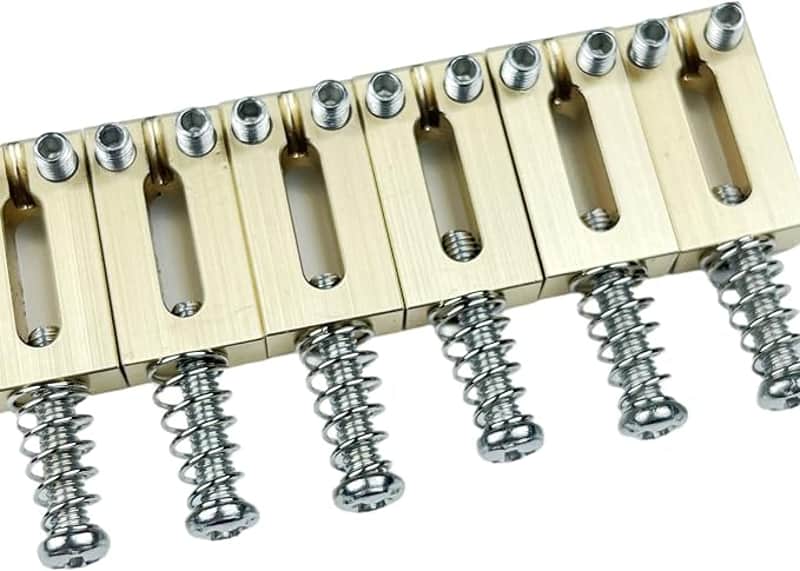 6PCS 10.8mm Guitar Bridge Saddles – Brass Tremolo Bridges Saddle for Telecaster Tele TL Stratocaster Strat ST Style Electric Guitar Replacement (10.8MM) image 1