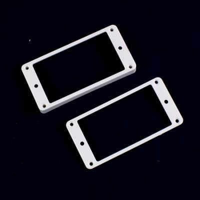 Set of 2 Humbucker Pickup Mounting Rings bridge/neck ,Curved bottom White