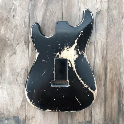 FRANCHIN Mercury guitar body Heavy Relic Aged Black 100% Nitro Lacquer HSS Poplar Stratocaster-Strat-S-Style Made in Italy - Stock piece #23450926 image 9