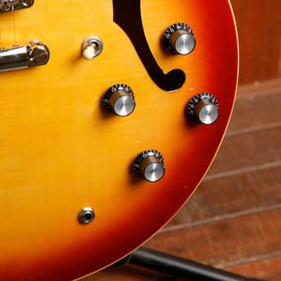 Epiphone ES-335 Figured Raspberry Tea Burst Semi-Hollow Electric Guitar image 6