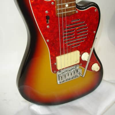 90's Fender JM-Champ Mini Jazzmaster Electric Guitar, Sunburst w/ Bag image 3