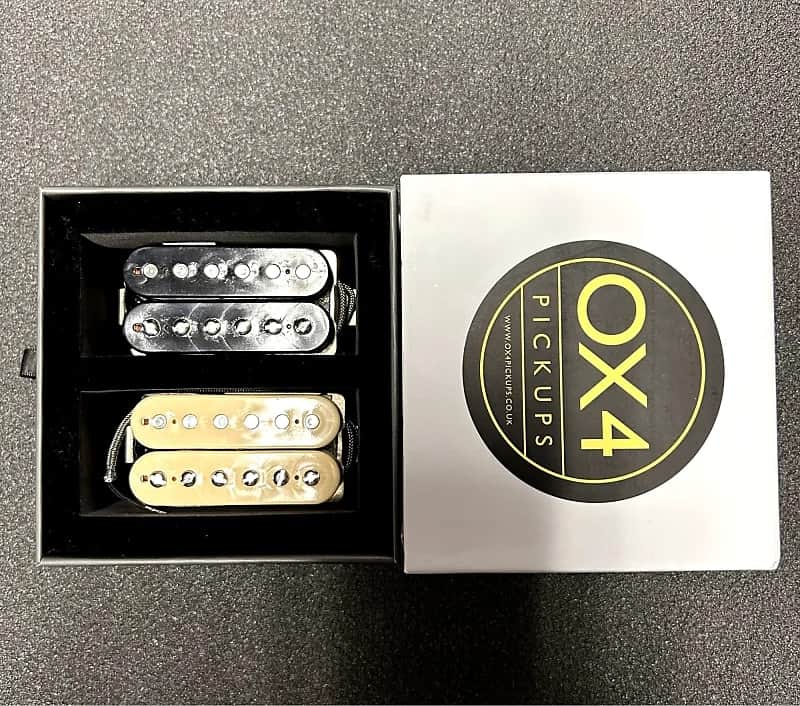 OX4 BEANO Humbucker Pickups Set Zebra Cream/Black image 1