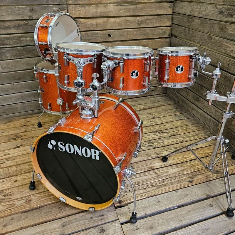 Drum Kit Sonor 3007 Special Edition, Orange Sparkle USED! RKSE010624 image 1