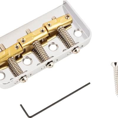 Fender 3-Saddle Custom Cut-Off Vintage-Style Tele Bridge Compensated Brass Saddles 0990809000 image 2