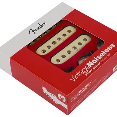 Fender Vintage Noiseless Strat Pickups (3) Aged White image 1