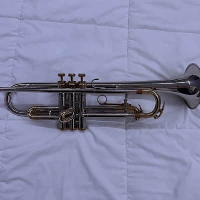 King Tempo Nickel 1970s - Silver Trumpet with Laquer slides and original case image 7