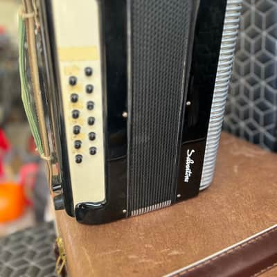 Silvertone Piano Accordion with case and strap- Must go! Plays good. Ships fast! image 18