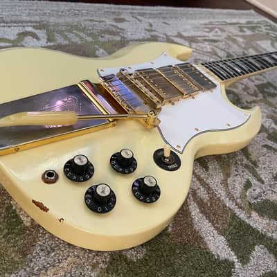 Gibson Custom Shop Jimi Hendrix Signature '67 SG Custom Reissue 2020 - 2021 - Aged Polaris White image 3