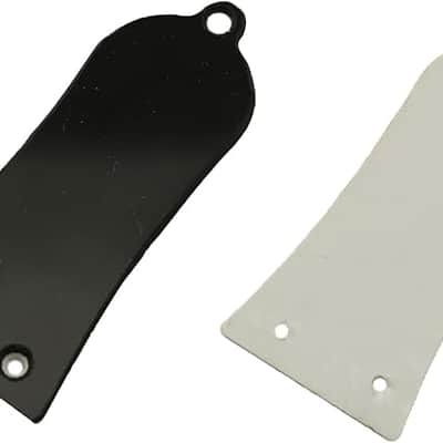 3 Hole Electric Guitar Truss Rod Cover Plate with Screws Electric Guitar Headstock Iron Core Guard Plate Bell Shaped Double Layer PVC Iron Core Cover Plate Bass Guitar Replacement Parts Black image 3