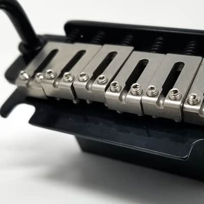 Brio 52.5mm Steel Saddles, Full Steel Block, 2 Point Stud Style Tremolo Bridge for American S-Style Black image 2