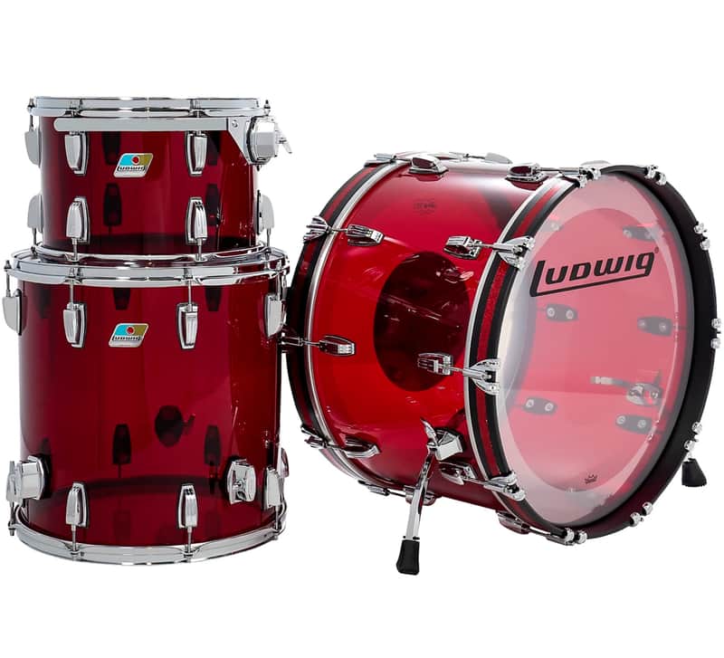 Ludwig Vistalite Fab 3 piece Shell Pack - Red , Floor Display image 1