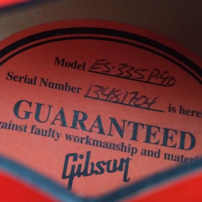 2011 Gibson ES-335 Traditional Pro P-90 w/OHSC & COA (Cherry) image 8