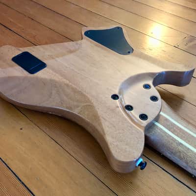 2023 Agile Perihelion Pro 10 String Guitar 102528 Mod Gloss Solid Spalted Flame Natural with Douglas EGC-400 HD Black Burgundy Headless Guitar Case image 16