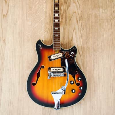 1960s Kent Model 820 Vintage Electric Guitar Japan Kawai Flame Maple 100% Stock image 2