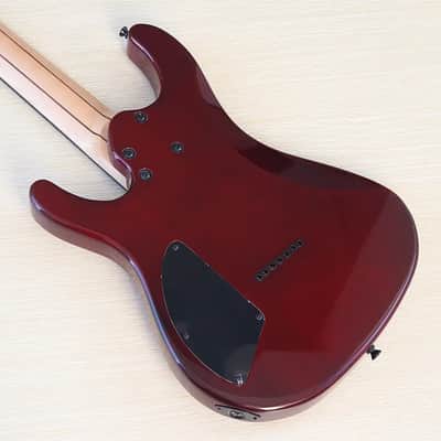 Burl Wood Top Custom 7 String HH Electric Guitar, Maple Neck, Okoume Body image 4