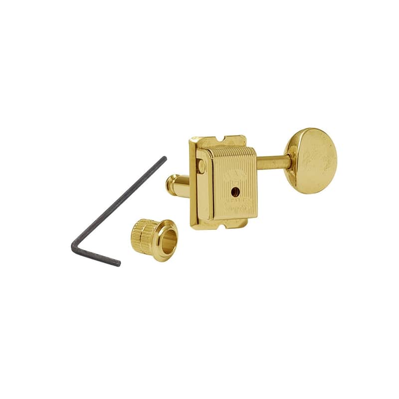 SD91 Height Adjustable Post 6 In Line Vintage Style Tuning Machines-Gold image 1