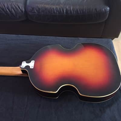 Left Handed Eko 1960s Violin Bass Guitar Sunburst Short Scale Very Rare Headstock! image 2