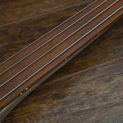 Left Handed Fretless Walnut Fiddle Handmade Wishbass (Refinished!) image 4