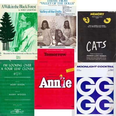 Set of 6 Songs Music Sheets Bundle/ Vintage Music 6 Old Sheet Music Photos image 1