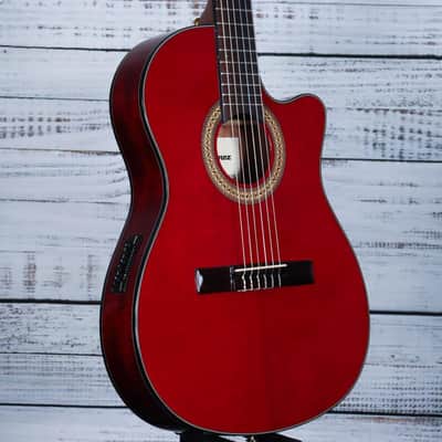 Ibanez GA35TCE Cutaway Classical Acoustic-Electric Guitar | Sapphire Red High Gloss image 4