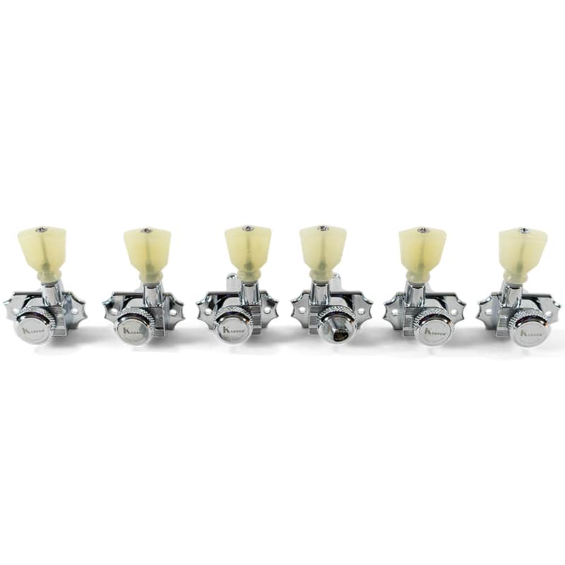 Kluson 3+3 Locking Revolution Series G-Mount Tuning Machines Chrome KRGL-3-CP image 1