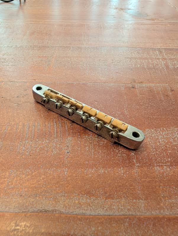 Gibson ABR-1 Nylon Saddle Guitar Bridge Vintage 1960s Chrome Very Clean! image 1