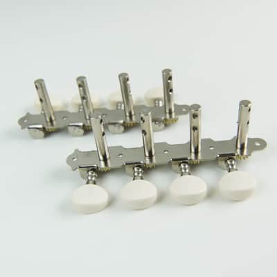 4-on-Plate Classic Style Mandolin Tuning Keys Tuners Head Pegs ,Nickel (1Lx1R) image 5