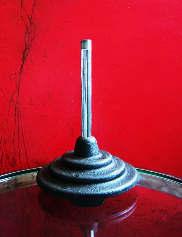 Vintage RARE 1940's Bud Radio Products 589 model microphone desk stand cast iron deco Atlas Shure image 1
