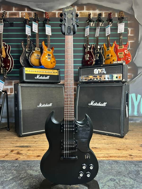 Epiphone G400 Gothic Satin Black 2006 Electric Guitar image 1