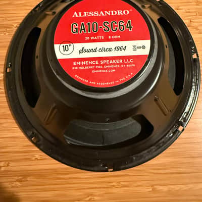 Eminence GA10-SC64 10" 20-Watt 8 Ohm Replacement Speaker 2010s - Black image 1