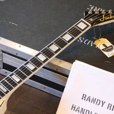 2009 Jackson Custom Shop LTD Randy Rhoads Concorde Tribute White w/ Black Pinstripes Relic +COA OHSC image 3