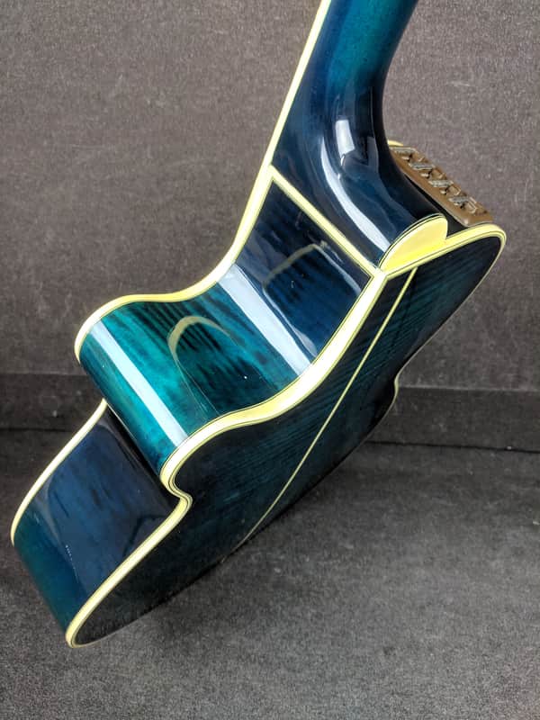 Takamine EF391 Acoustic Electric Guitar Blue Flame Maple Finish