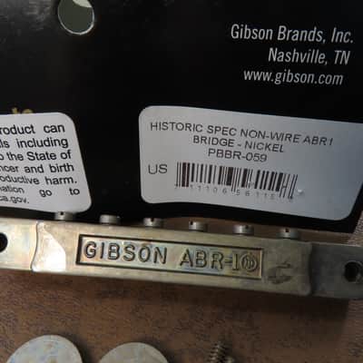 aged Gibson Historic ABR-1 No Wire Tune-O-Matic Bridge Nickel fits Les Paul 335 image 2