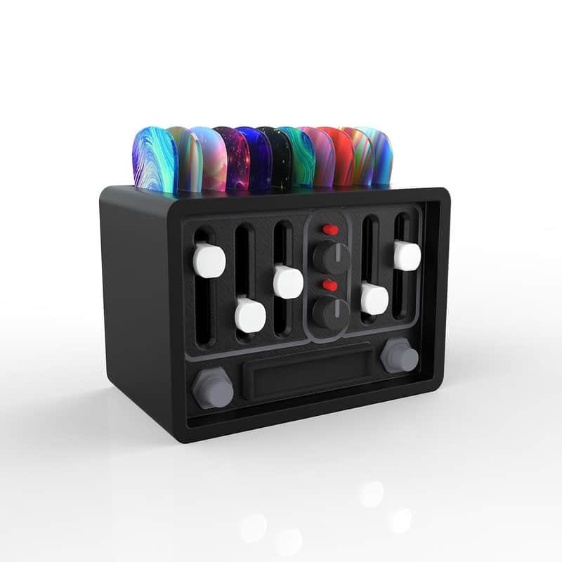 Guitar Pick Holder, Audio Speaker Style Guitar Pick Case, 3D Printed Guitar Picks Holder Box For Storage & Display, Picks Holder for Bass, Ukulele, Guitar Players (Black) image 1