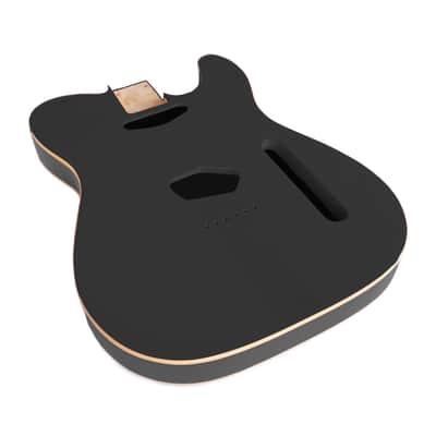 Telecaster Guitar Body - Black Gloss with Vintage Cream Binding - 2 Piece American Alder image 2
